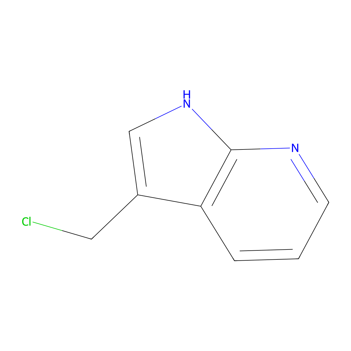 3-(chloromethyl)-1H-pyrrolo[2,3-b]pyridine molecular structure, CAS 201537-87-3