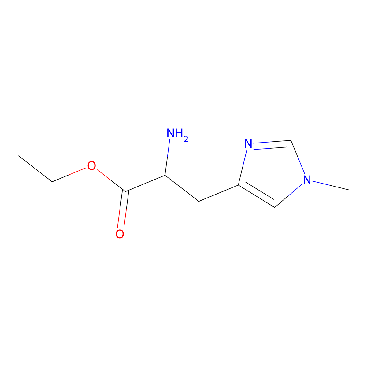 ethyl (2R)-2-amino-3-(1-methyl-1H-imidazol-4-yl)propanoate molecular structure, CAS 2015382-65-5