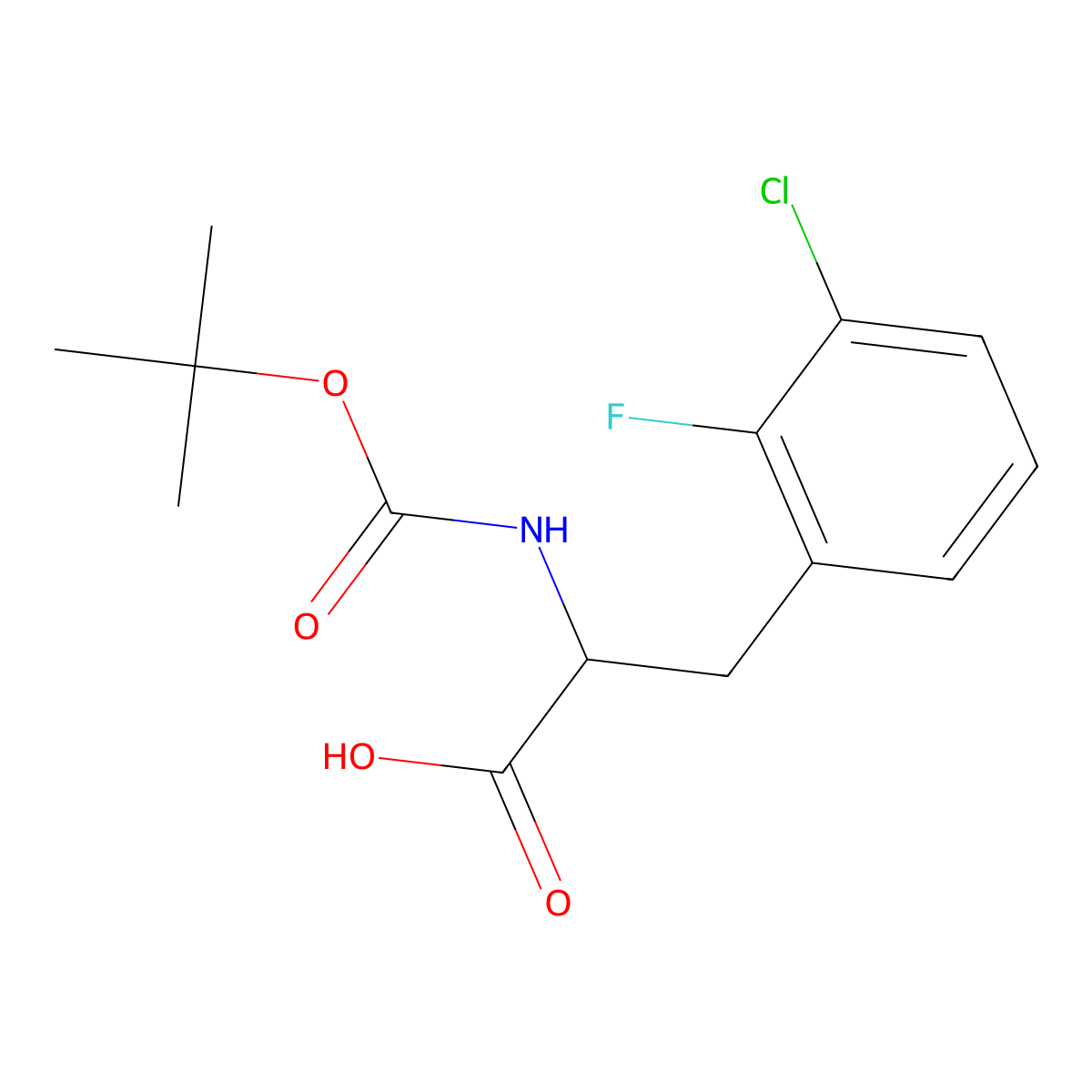 (2S)-2-{[(tert-butoxy)carbonyl]amino}-3-(3-chloro-2-fluorophenyl)propanoic acid molecular structure, CAS 2015409-48-8