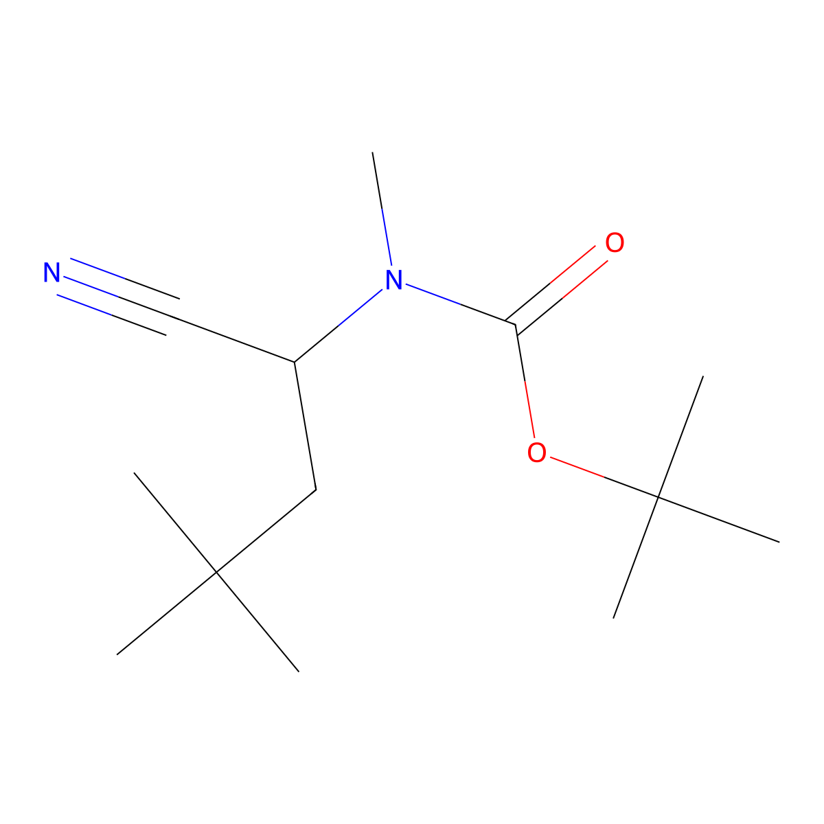 Tert-butyl (1-cyano-3,3-dimethylbutyl)(methyl)carbamate molecular structure, CAS 2015420-86-5