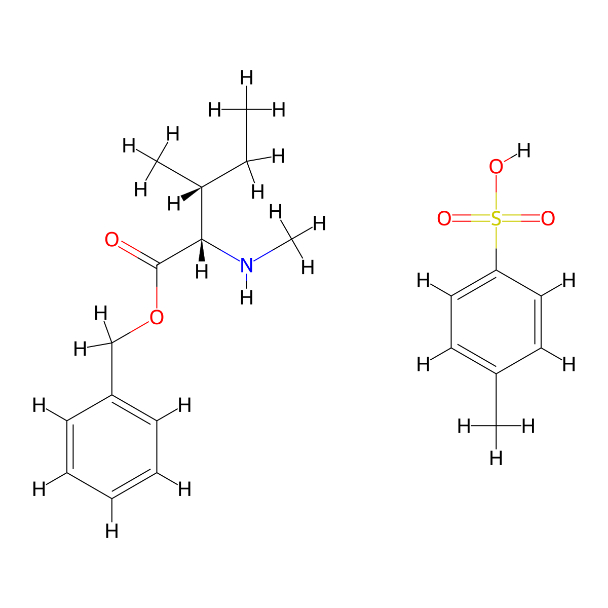 (2S,3R)-Benzyl 3-methyl-2-(methylamino)pentanoate 4-methylbenzenesulfonate molecular structure, CAS 201544-39-0