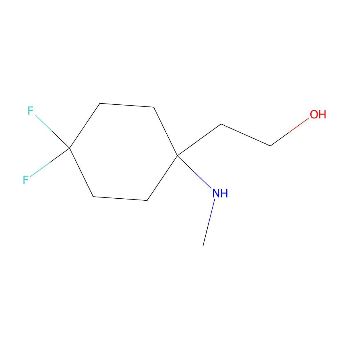 2-[4,4-Difluoro-1-(methylamino)cyclohexyl]ethan-1-ol molecular structure, CAS 2015455-68-0