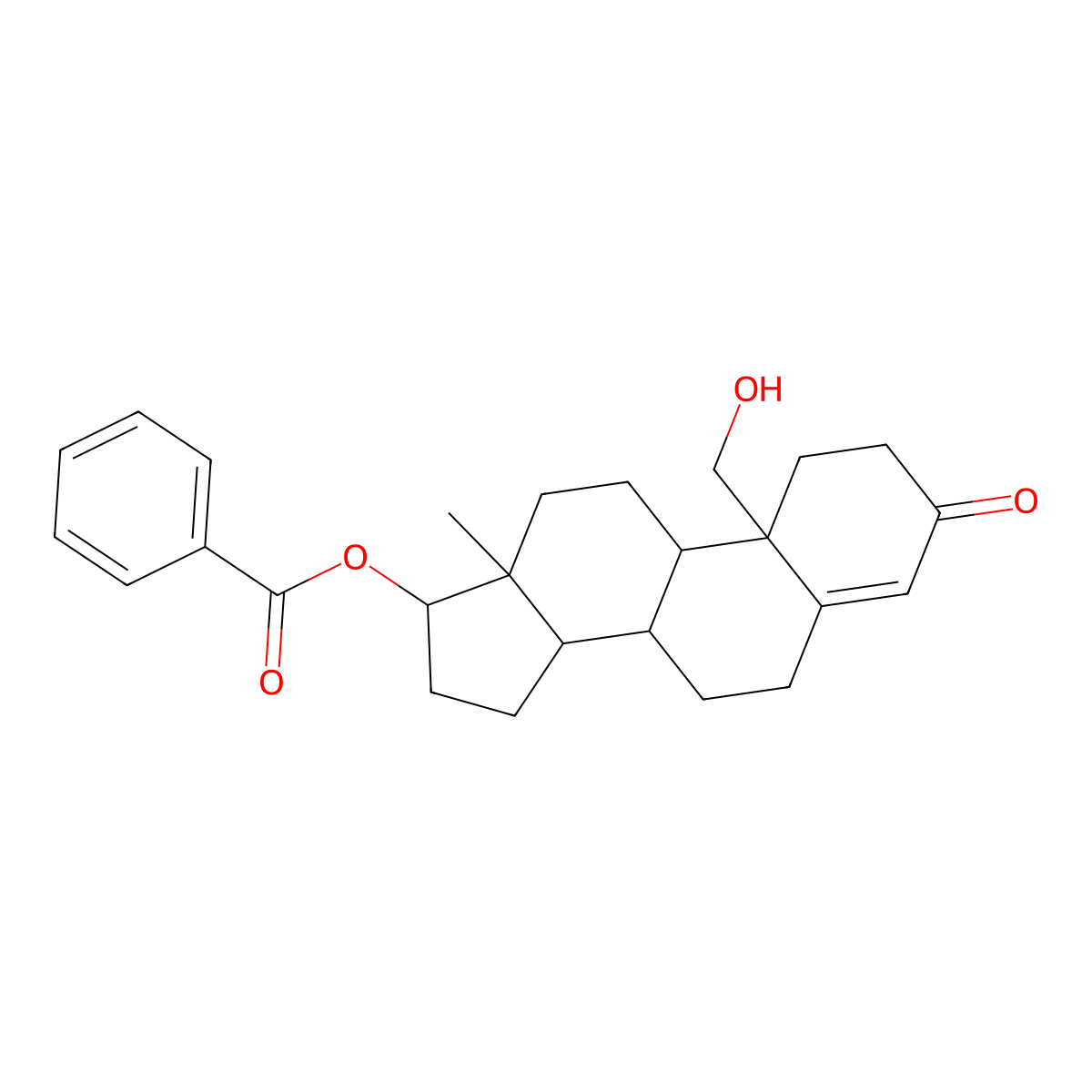 [10-(Hydroxymethyl)-13-methyl-3-oxo-1,2,6,7,8,9,11,12,14,15,16,17-dodecahydrocyclopenta[a]phenanthren-17-yl] benzoate molecular structure, CAS 20155-05-9
