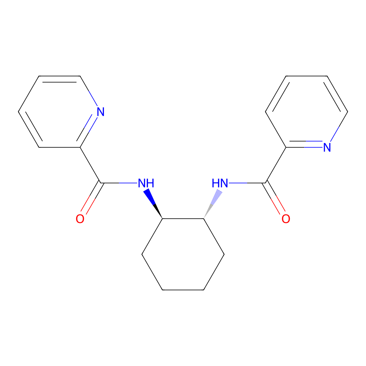 N,N'-((1R,2R)-cyclohexane-1,2-diyl)dipicolinamide molecular structure, CAS 201551-23-7