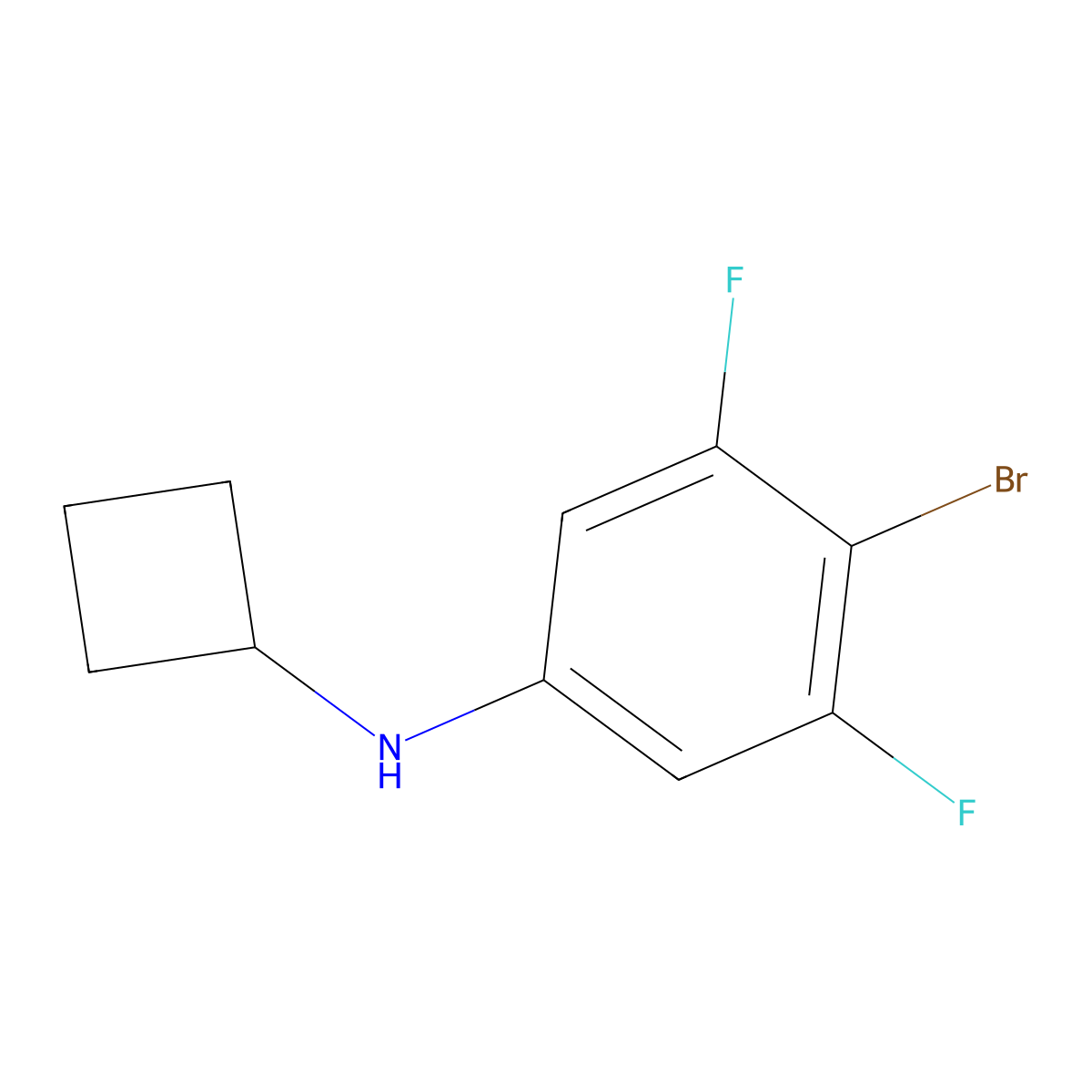 4-Bromo-N-cyclobutyl-3,5-difluoroaniline molecular structure, CAS 2015528-01-3