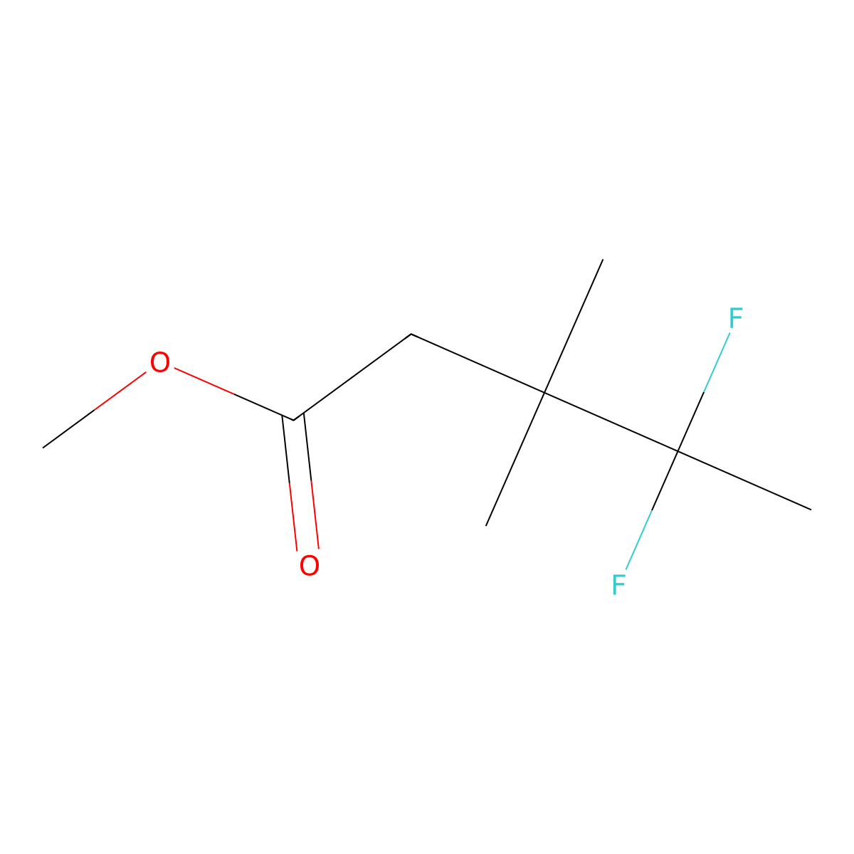 Methyl 4,4-difluoro-3,3-dimethylpentanoate molecular structure, CAS 2015624-53-8