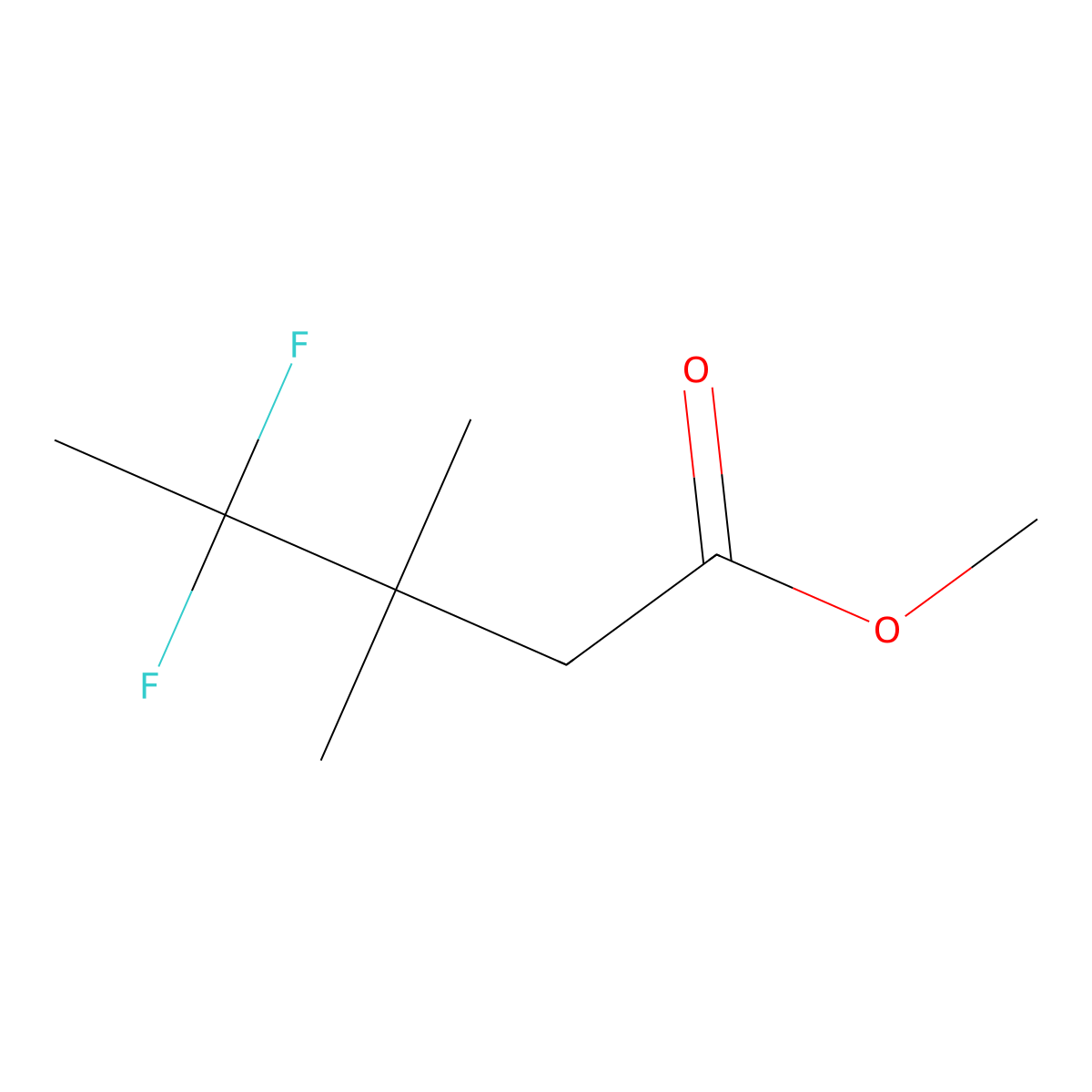 Methyl 4,4-difluoro-3,3-dimethylpentanoate molecular structure, CAS 2015624-53-8