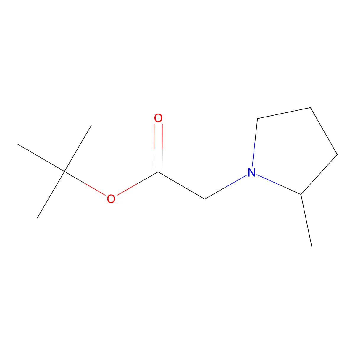 tert-Butyl 2-(2-methyl-1-pyrrolidinyl)acetate molecular structure, CAS 2015655-98-6