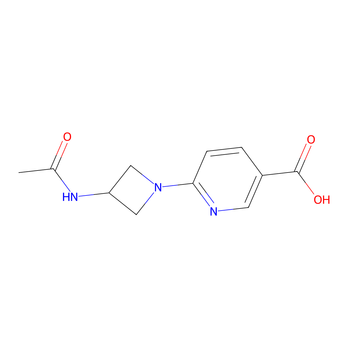 6-(3-Acetamidoazetidin-1-yl)pyridine-3-carboxylic acid molecular structure, CAS 2015786-51-1