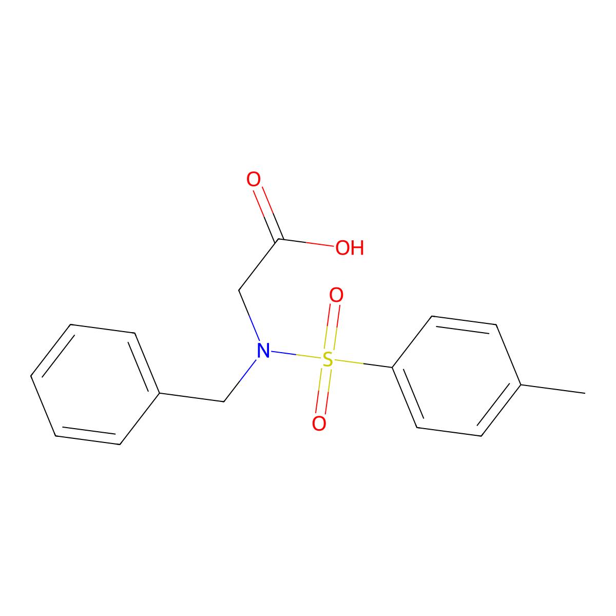 2-(N-benzyl-4-methylphenylsulfonamido)acetic acid molecular structure, CAS 20158-69-4