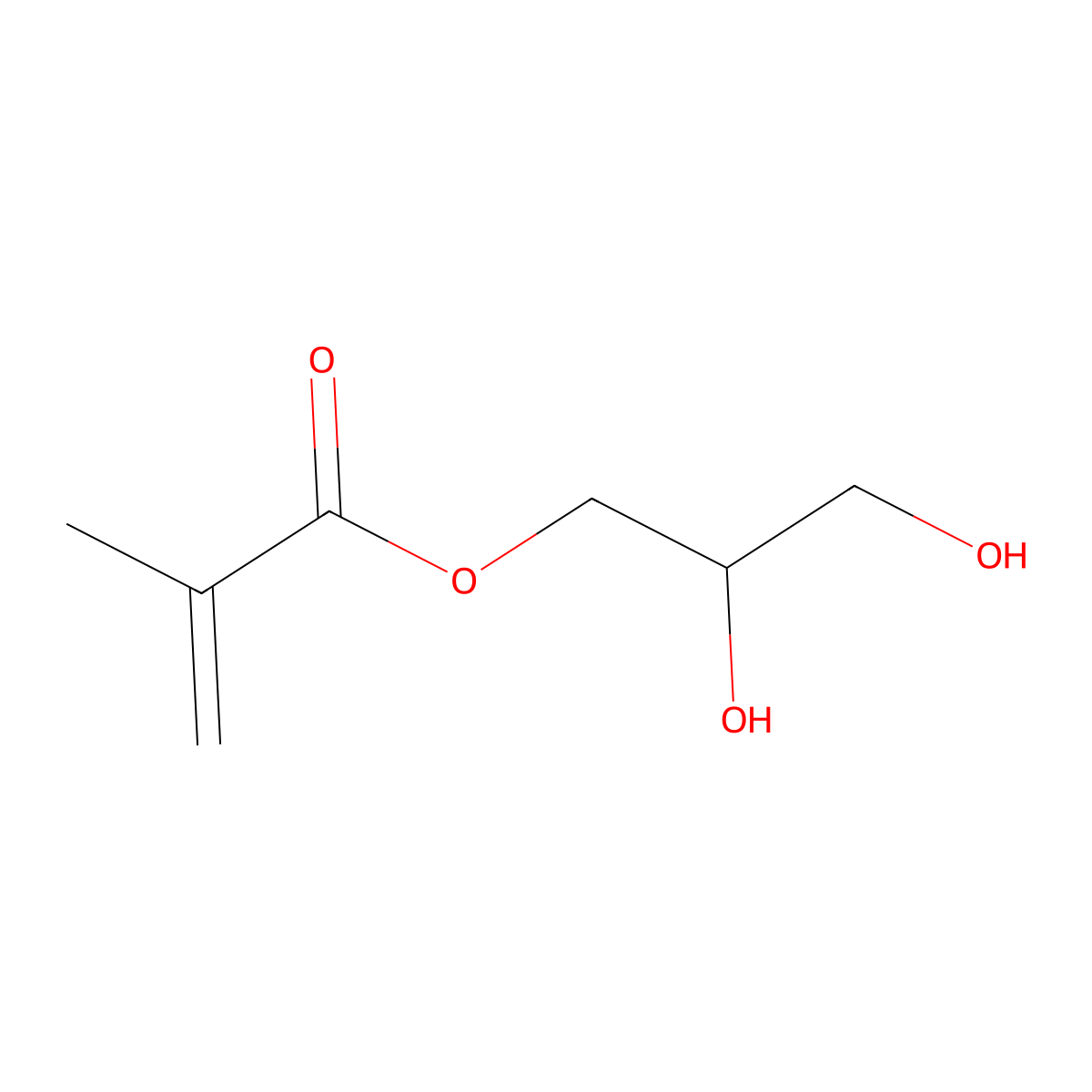 Glyceryl methacrylate molecular structure, CAS 201594-54-9