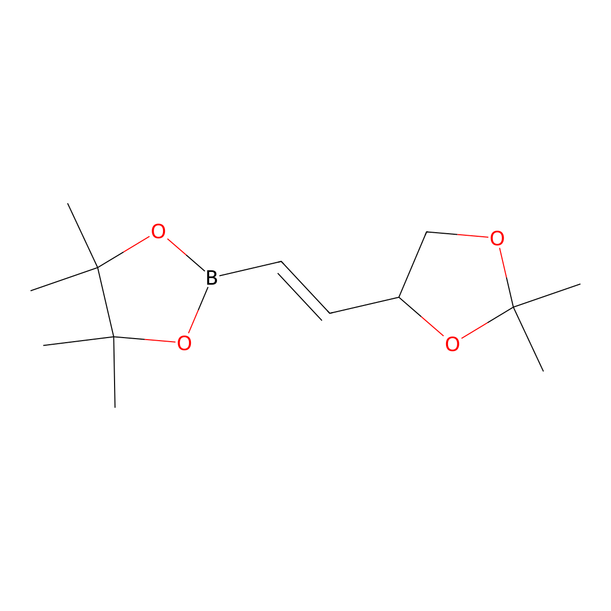 2-{2-[(4S)-2,2-dimethyl-1,3-dioxolan-4-yl]ethenyl}-4,4,5,5-tetramethyl-1,3,2-dioxaborolane molecular structure, CAS 201596-16-9