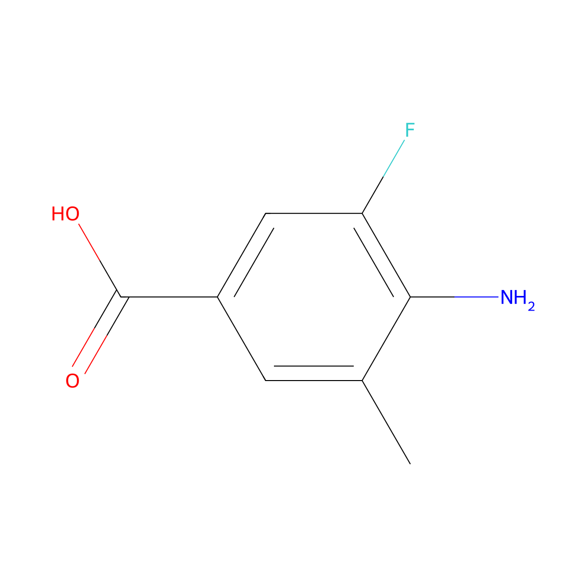 4-Amino-3-fluoro-5-methylbenzoic acid molecular structure, CAS 2015963-18-3