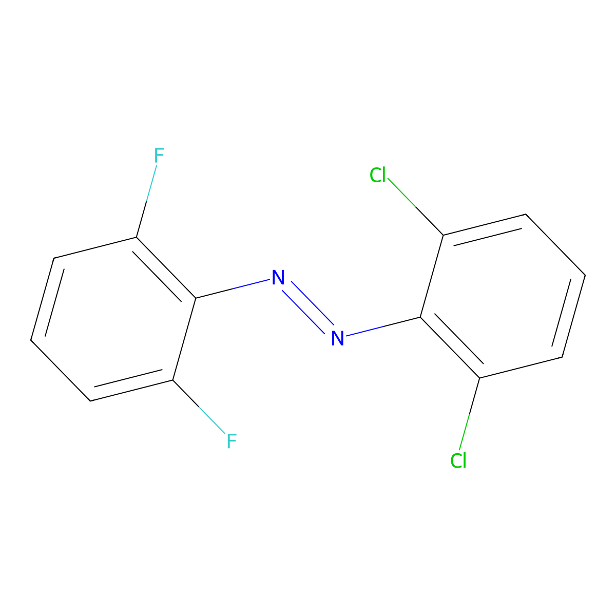(E)-1-(2,6-Dichlorophenyl)-2-(2,6-difluorophenyl)diazene molecular structure, CAS 2015971-08-9
