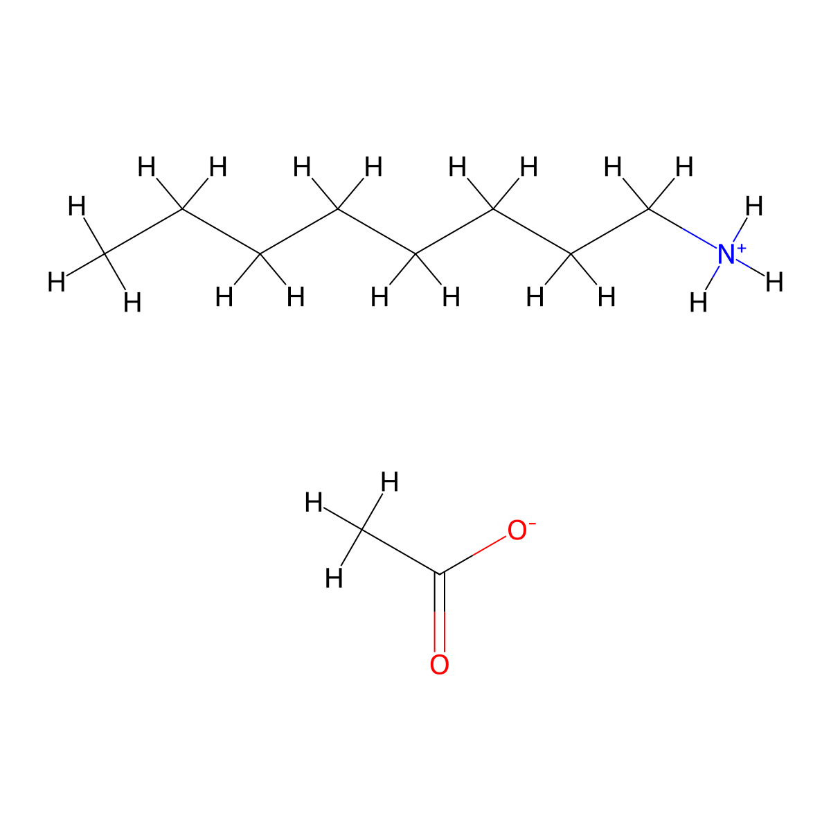 1-Octanamine, acetate (1:1) molecular structure, CAS 2016-40-2