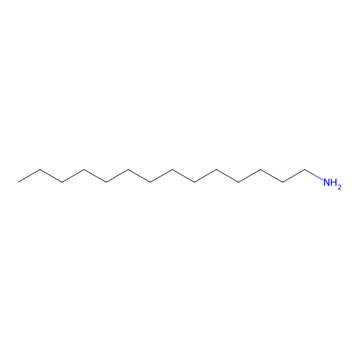 Tetradecylamine molecular structure, CAS 2016-42-4