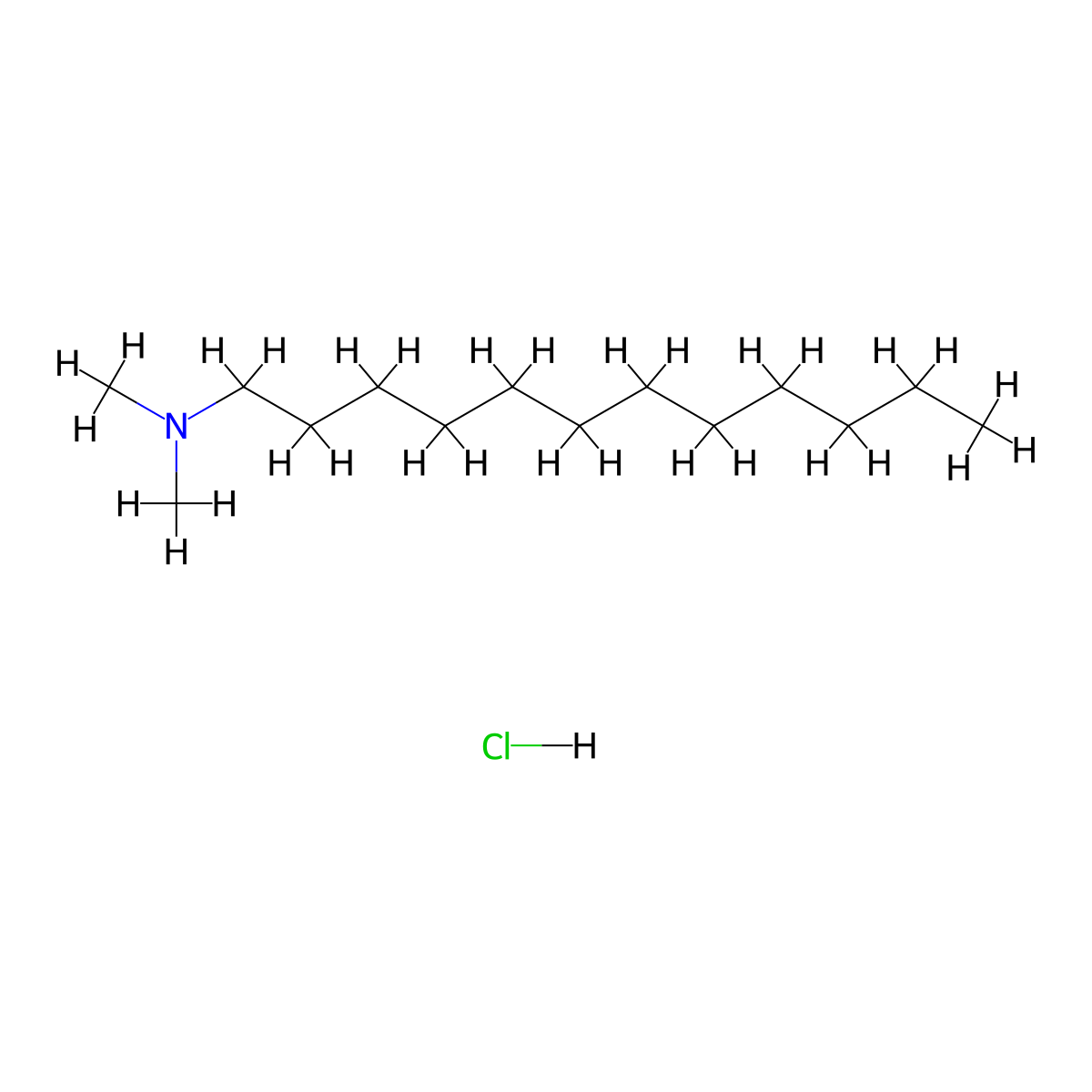 N,N-Dimethyldodecylamine hydrochloride molecular structure, CAS 2016-48-0