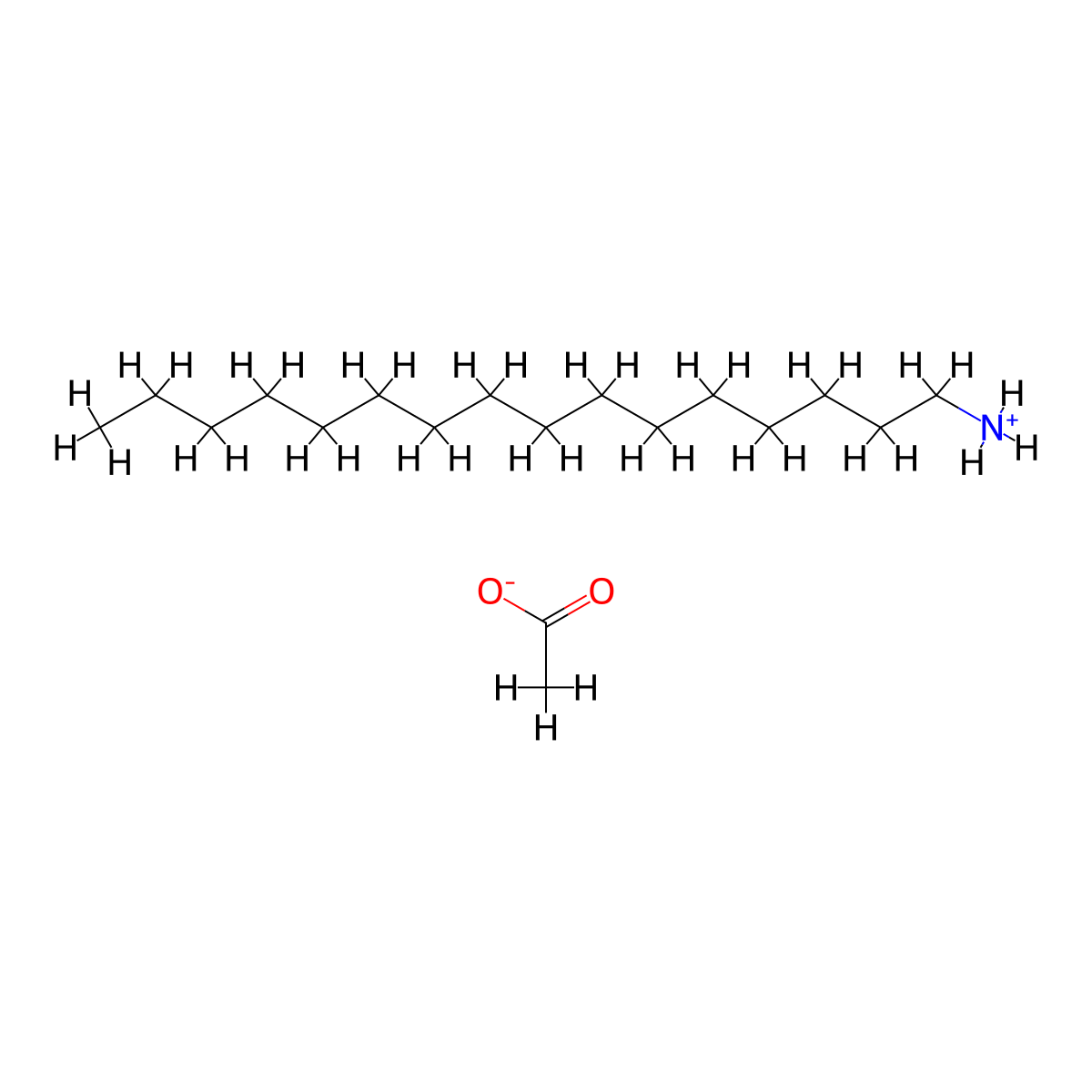 1-Hexadecanamine, acetate molecular structure, CAS 2016-52-6