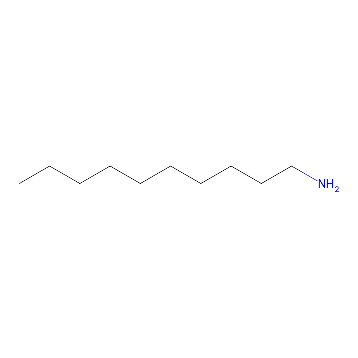 Decylamine molecular structure, CAS 2016-57-1
