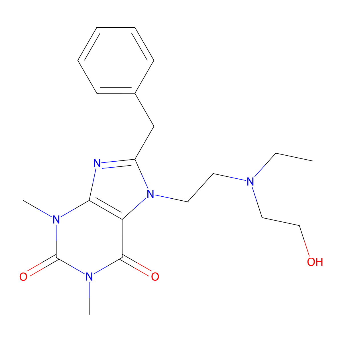Bamifylline molecular structure, CAS 2016-63-9
