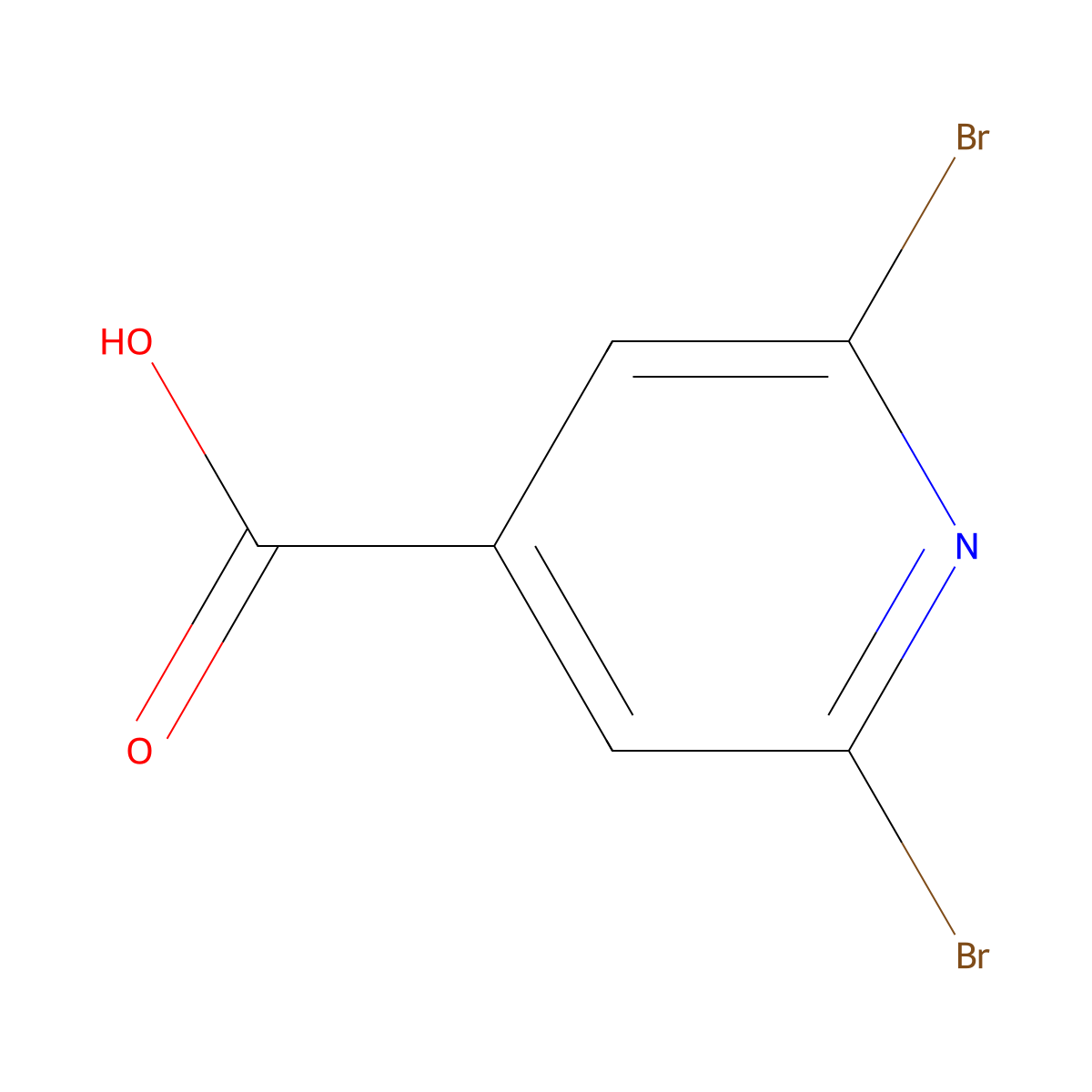 2,6-Dibromopyridine-4-carboxylic acid molecular structure, CAS 2016-99-1