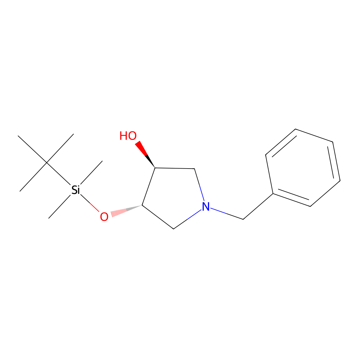 (3S,4S)-1-Benzyl-4-[(tert-butyldimethylsilyl)oxy]pyrrolidin-3-ol molecular structure, CAS 201601-50-5
