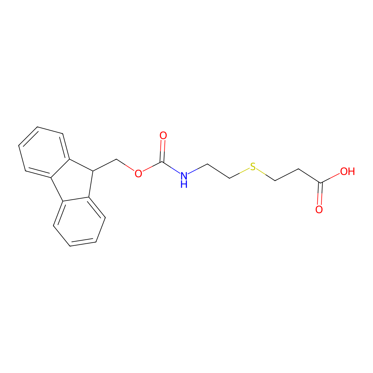 3-{[2-({[(9H-fluoren-9-yl)methoxy]carbonyl}amino)ethyl]sulfanyl}propanoic acid molecular structure, CAS 201604-70-8