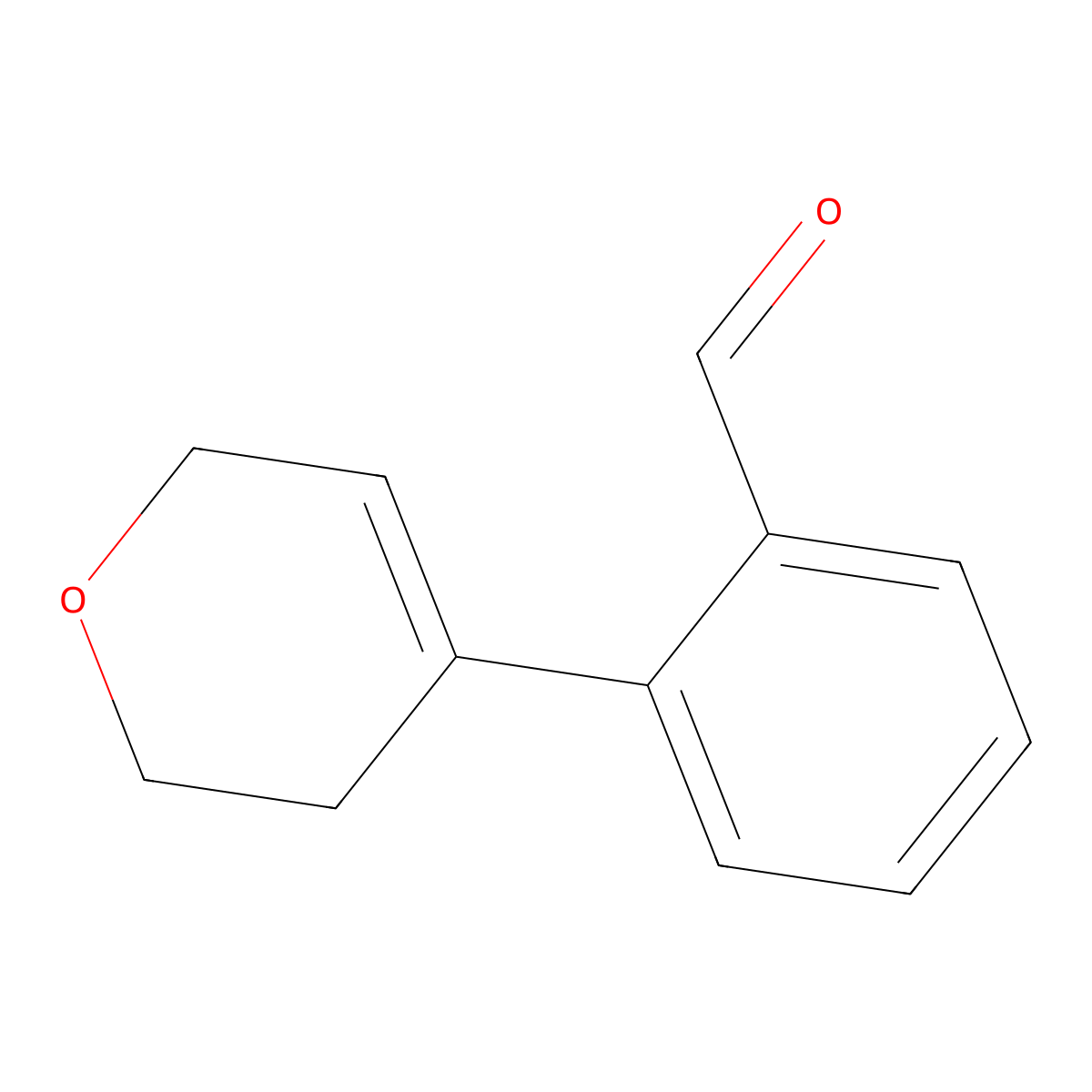 2-(3,6-dihydro-2H-pyran-4-yl)benzaldehyde molecular structure, CAS 2016041-17-9
