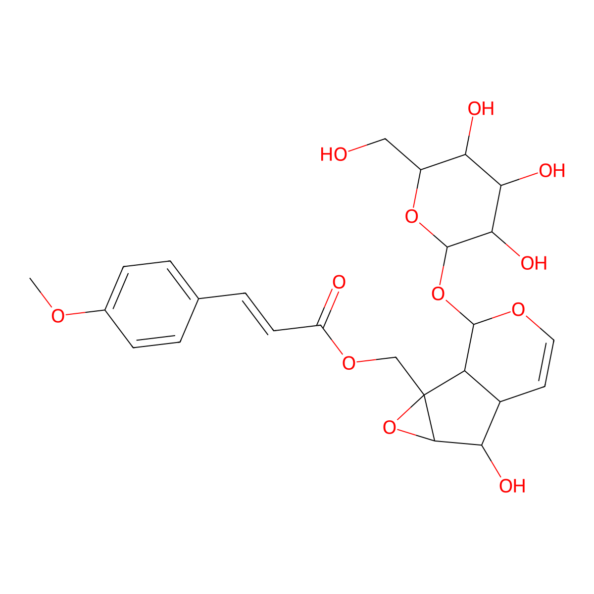 10-O-trans-p-methoxycinnamoyl-catalpol molecular structure, CAS 201605-27-8