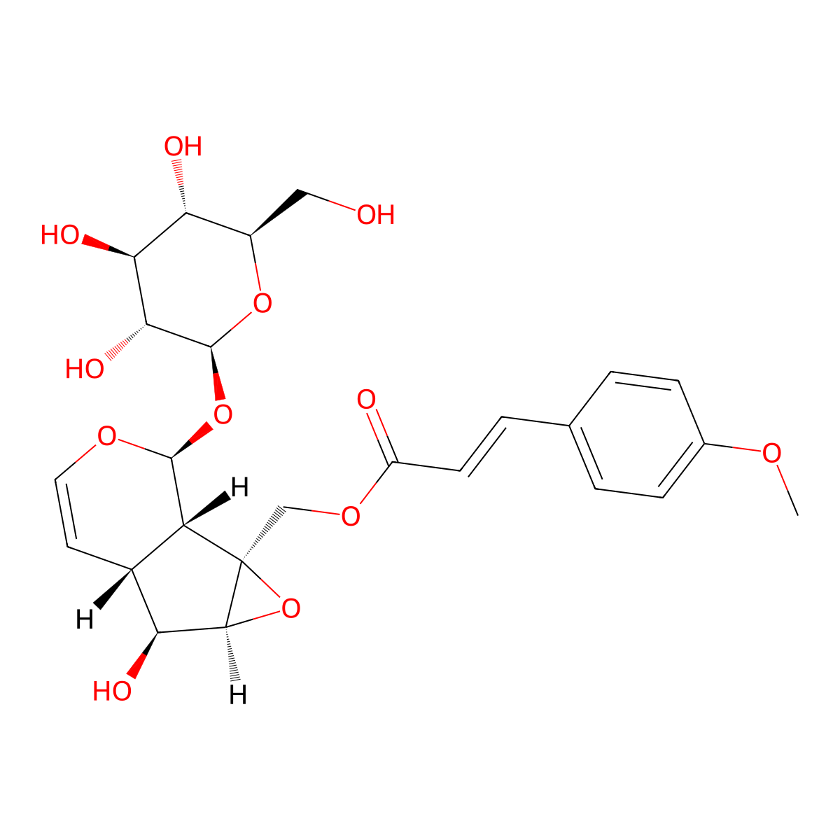 10-O-trans-p-methoxycinnamoyl-catalpol molecular structure, CAS 201605-27-8