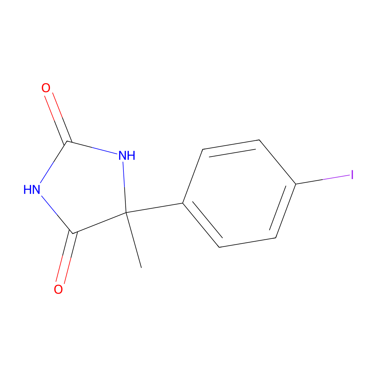 5-(4-Iodophenyl)-5-methylimidazolidine-2,4-dione molecular structure, CAS 201606-08-8
