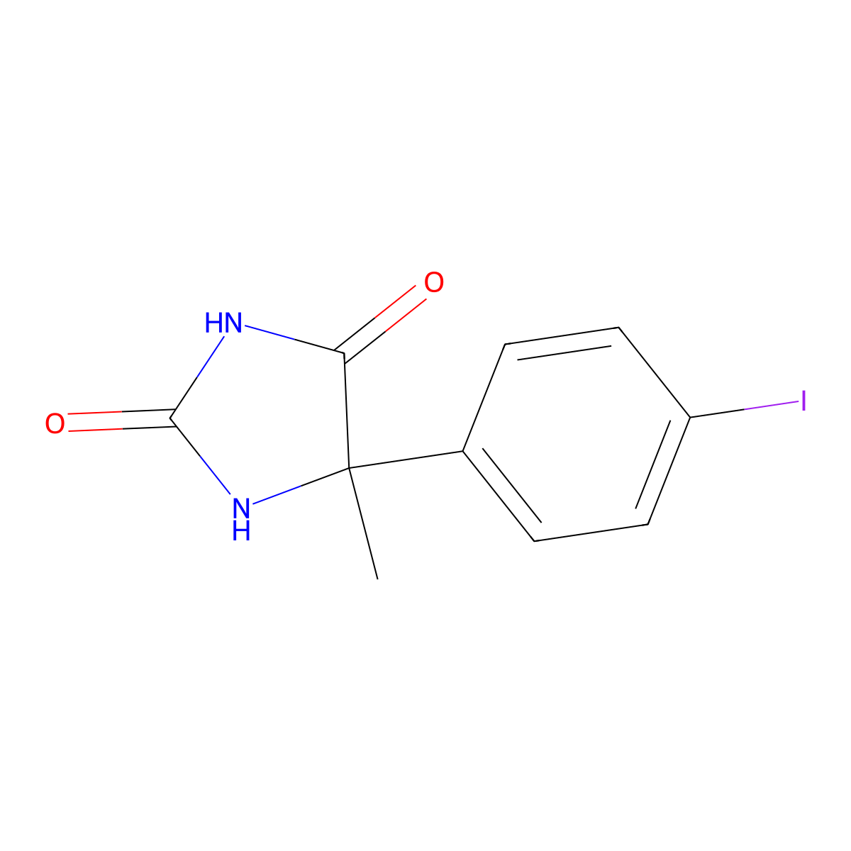 5-(4-Iodophenyl)-5-methylimidazolidine-2,4-dione molecular structure, CAS 201606-08-8