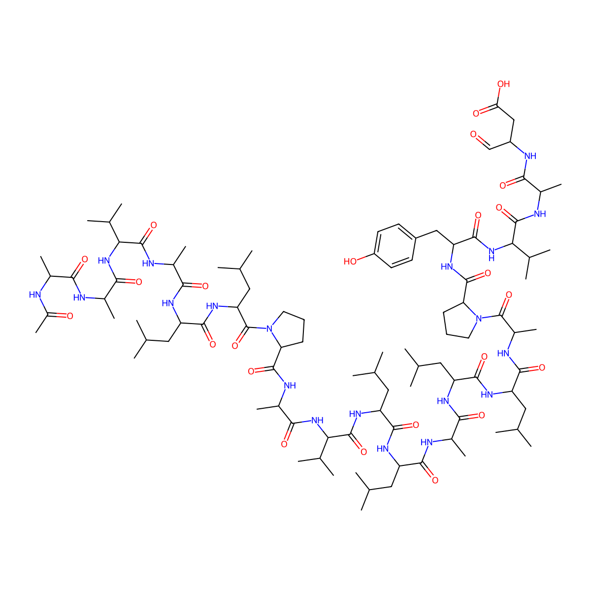 Ac-AAVALLPAVLLALLAP-YVAD-CHO molecular structure, CAS 201608-12-0