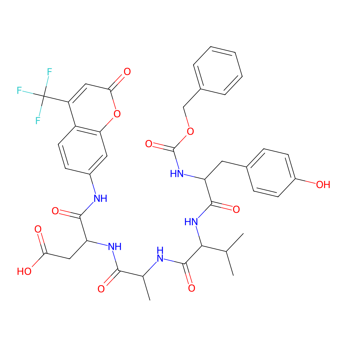 Z-Tyr-Val-Ala-Asp-AFC molecular structure, CAS 201608-13-1