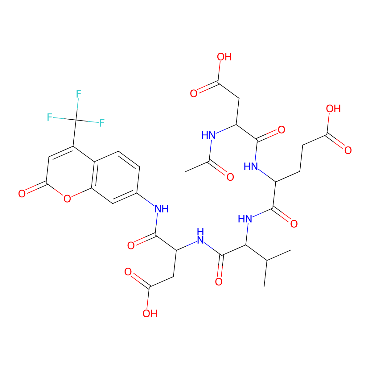 Ac-Asp-Glu-Val-Asp-AFC molecular structure, CAS 201608-14-2