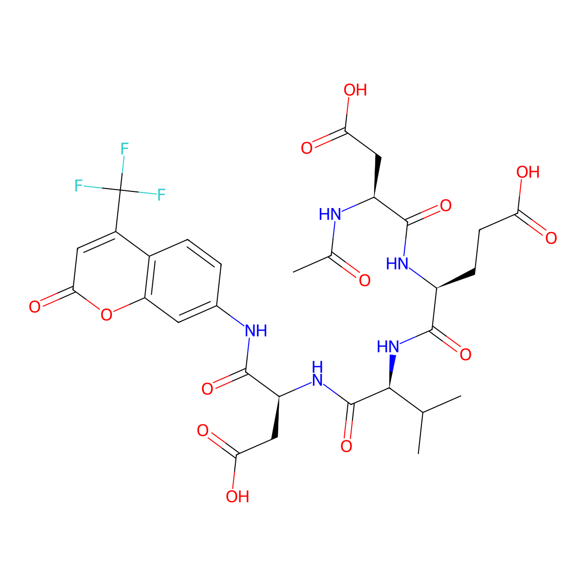 Ac-Asp-Glu-Val-Asp-AFC molecular structure, CAS 201608-14-2