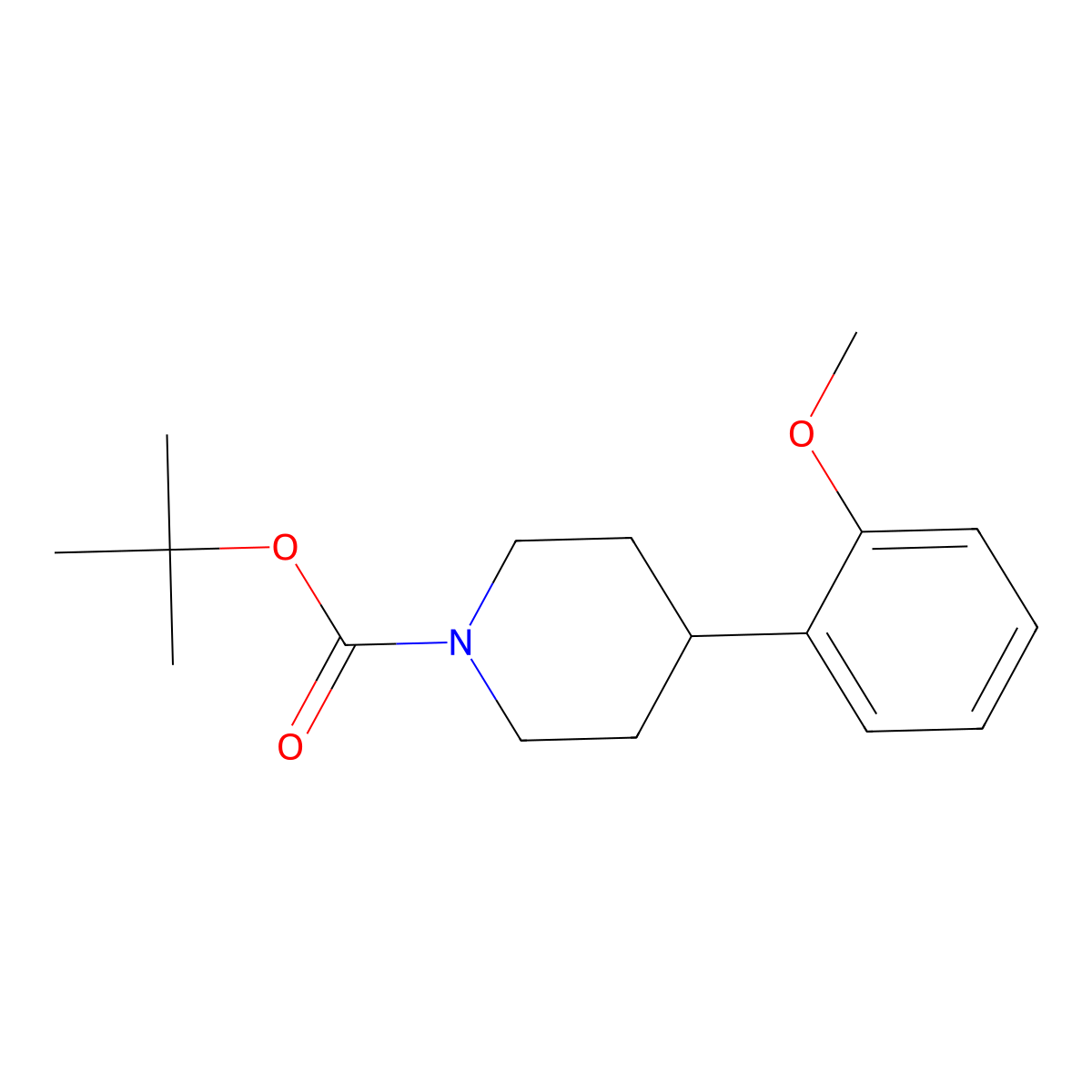 Tert-butyl 4-(2-methoxyphenyl)piperidine-1-carboxylate molecular structure, CAS 201609-29-2