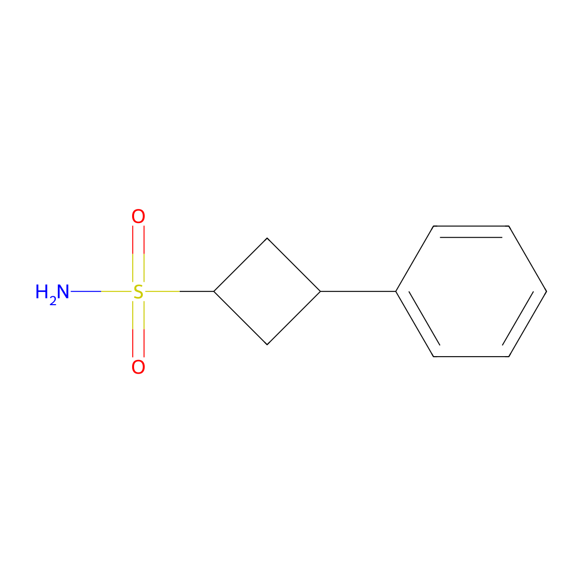 3-Phenylcyclobutane-1-sulfonamide molecular structure, CAS 2016189-60-7