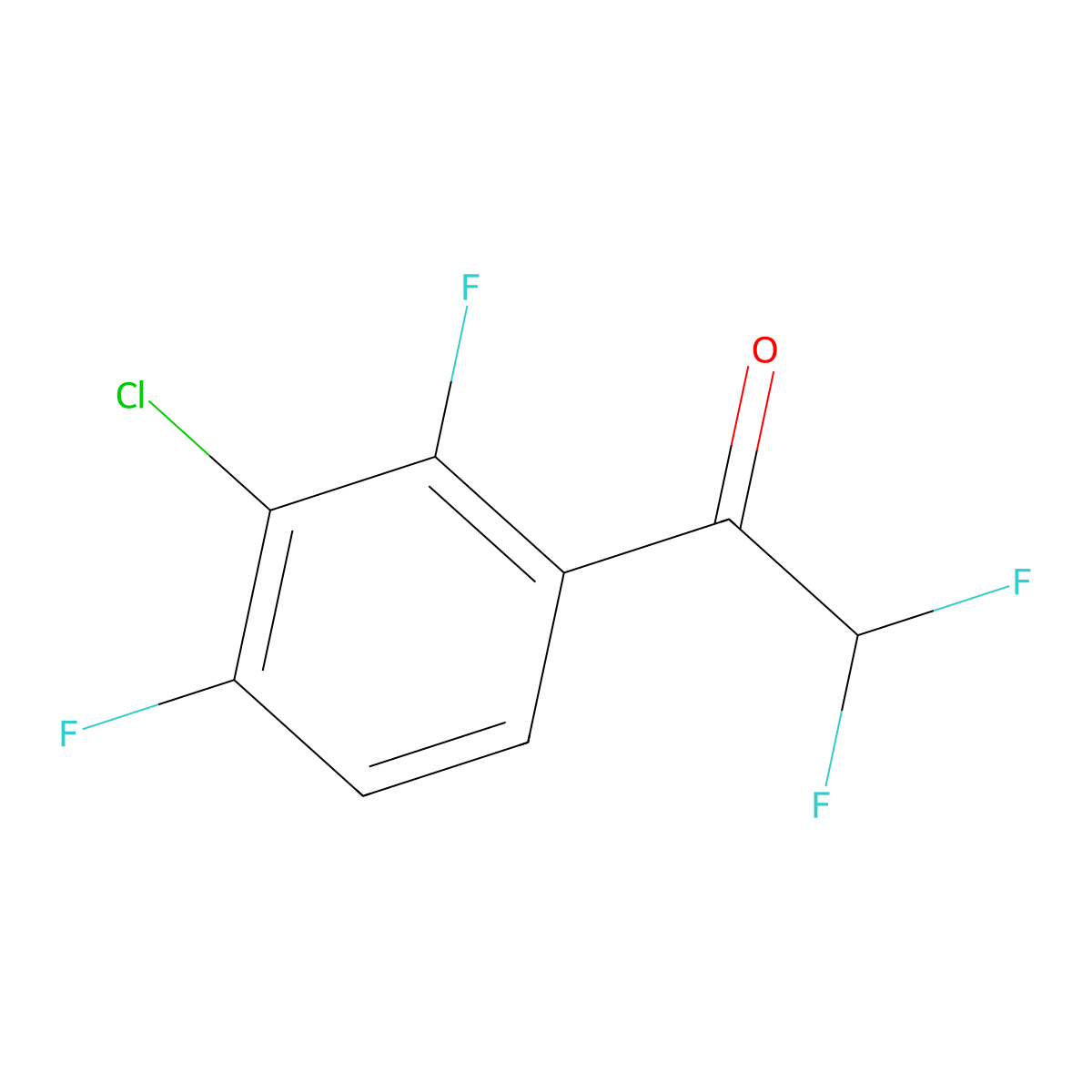 1-(3-Chloro-2,4-difluorophenyl)-2,2-difluoroethanone molecular structure, CAS 2016278-77-4