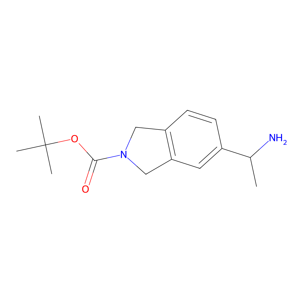 tert-butyl 5-(1-aminoethyl)-2,3-dihydro-1H-isoindole-2-carboxylate molecular structure, CAS 2016343-49-8