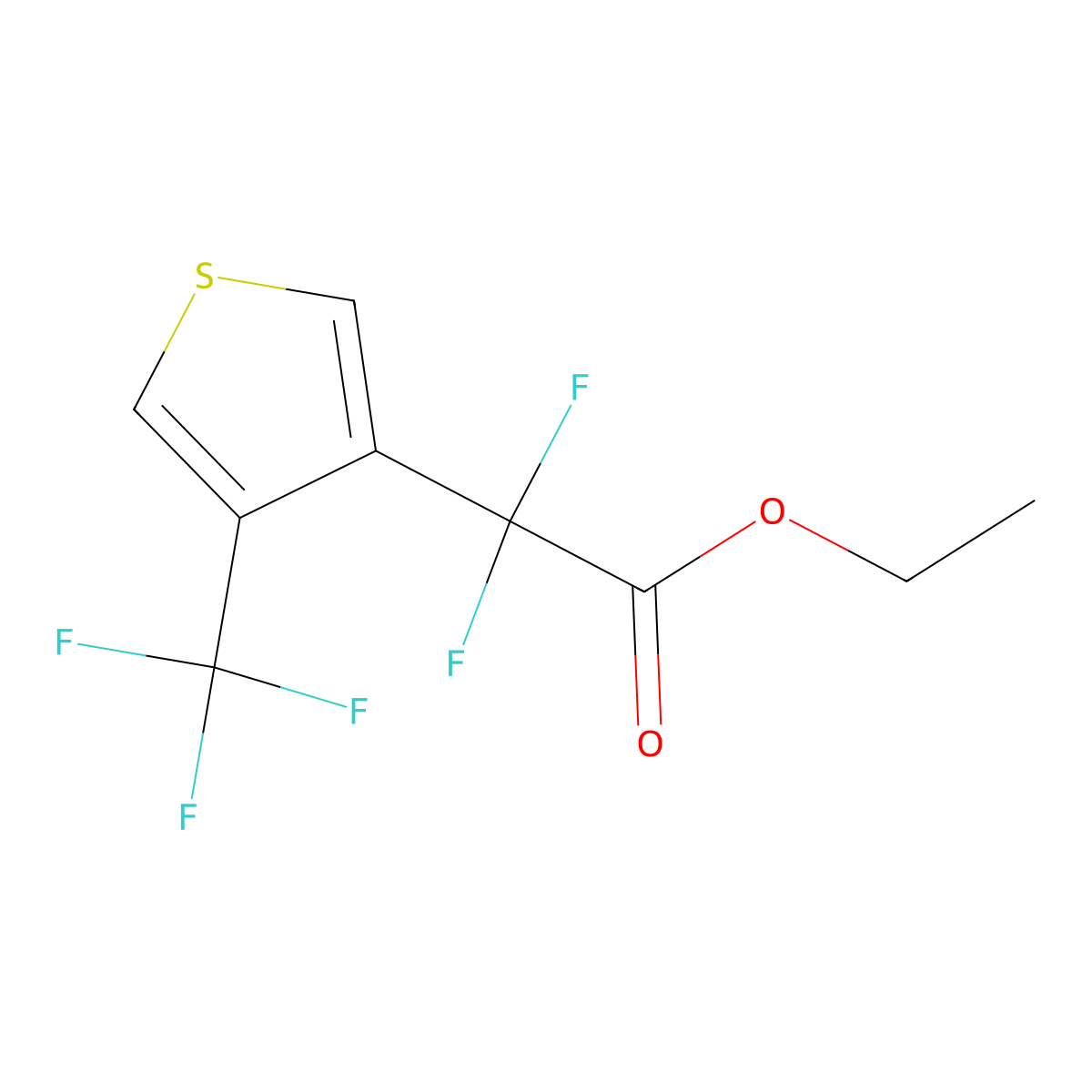 Ethyl 2,2-difluoro-2-[4-(trifluoromethyl)thiophen-3-yl]acetate molecular structure, CAS 2016402-55-2