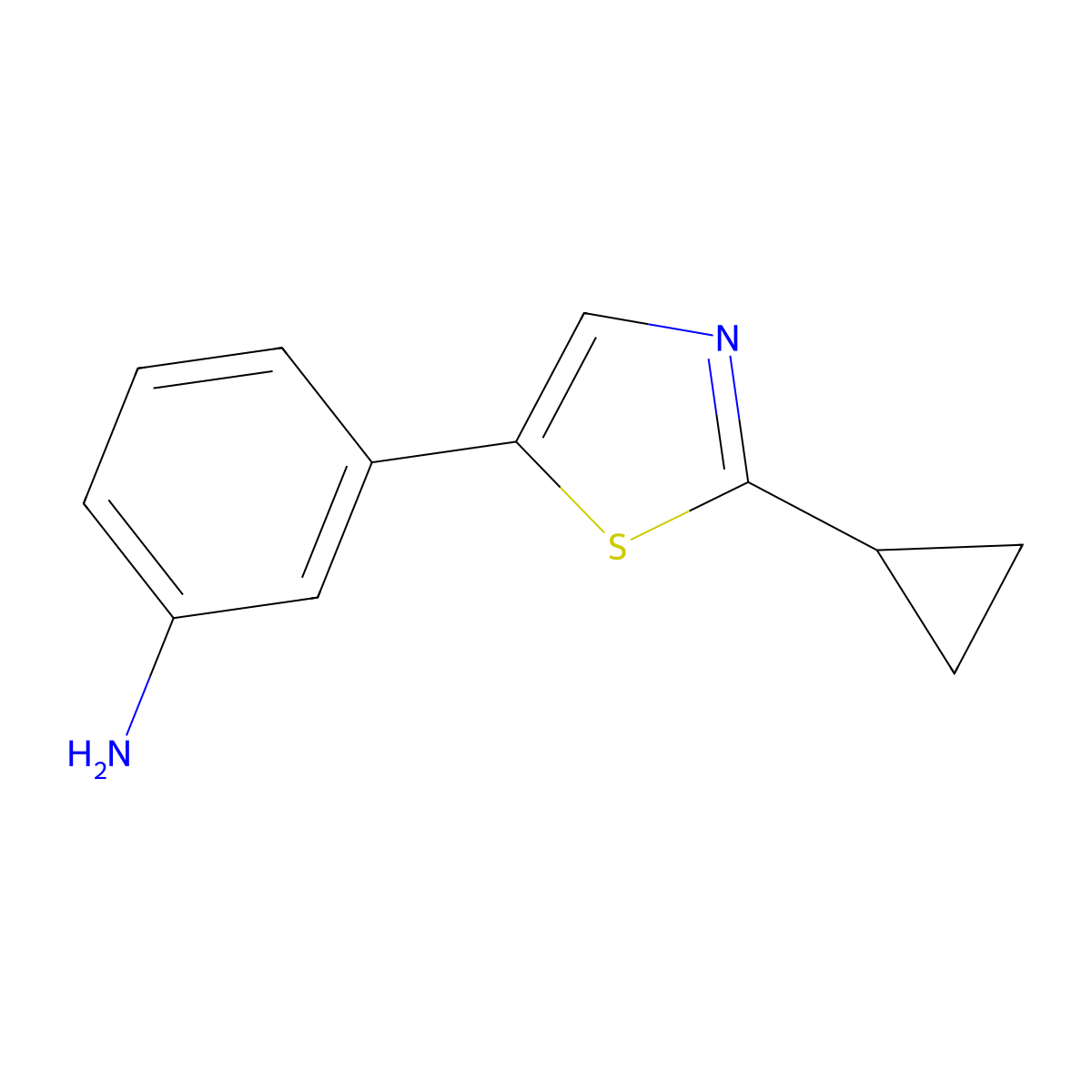 3-(2-Cyclopropyl-5-thiazolyl)benzenamine molecular structure, CAS 2016428-43-4