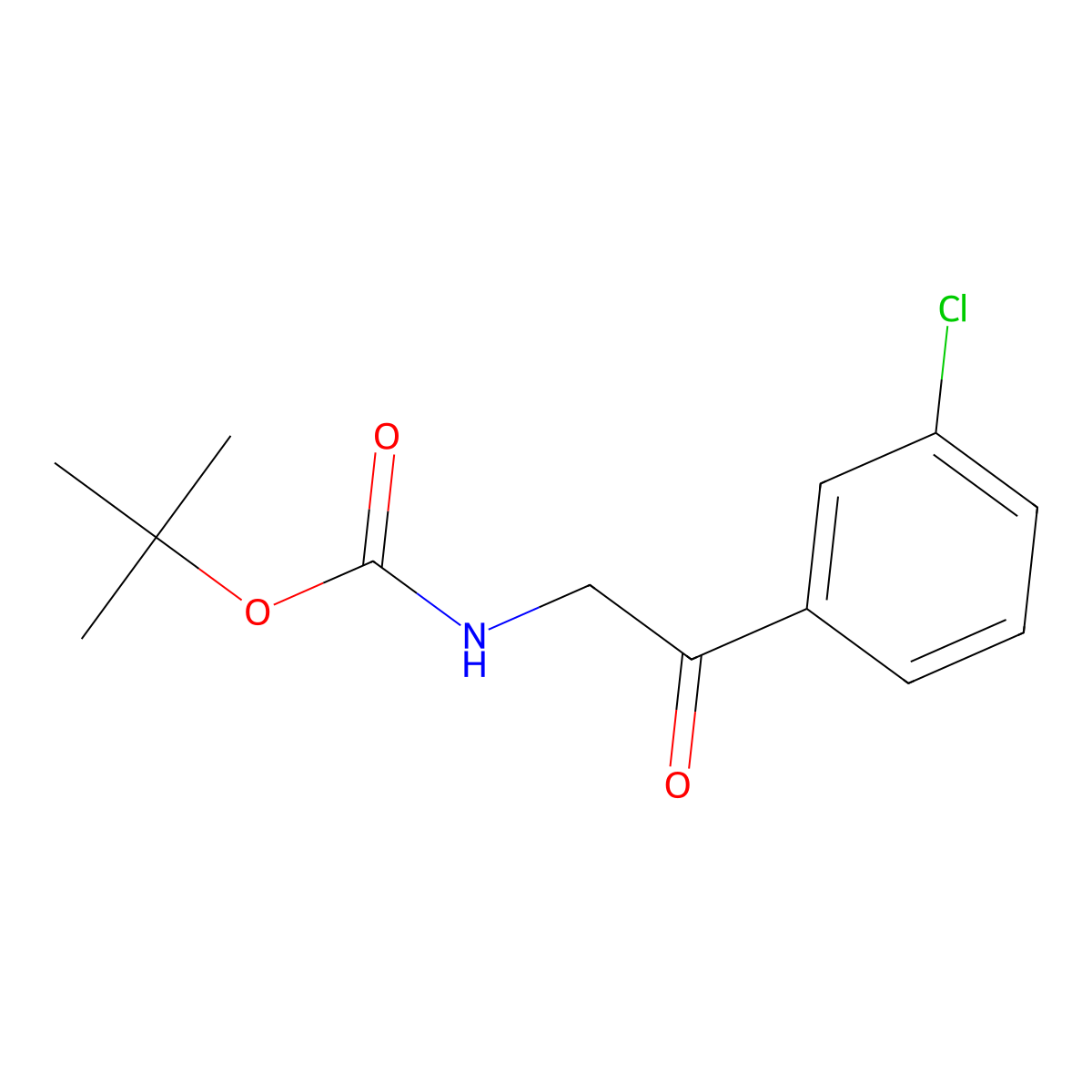 tert-butyl N-[2-(3-chlorophenyl)-2-oxoethyl]carbamate molecular structure, CAS 2016460-48-1