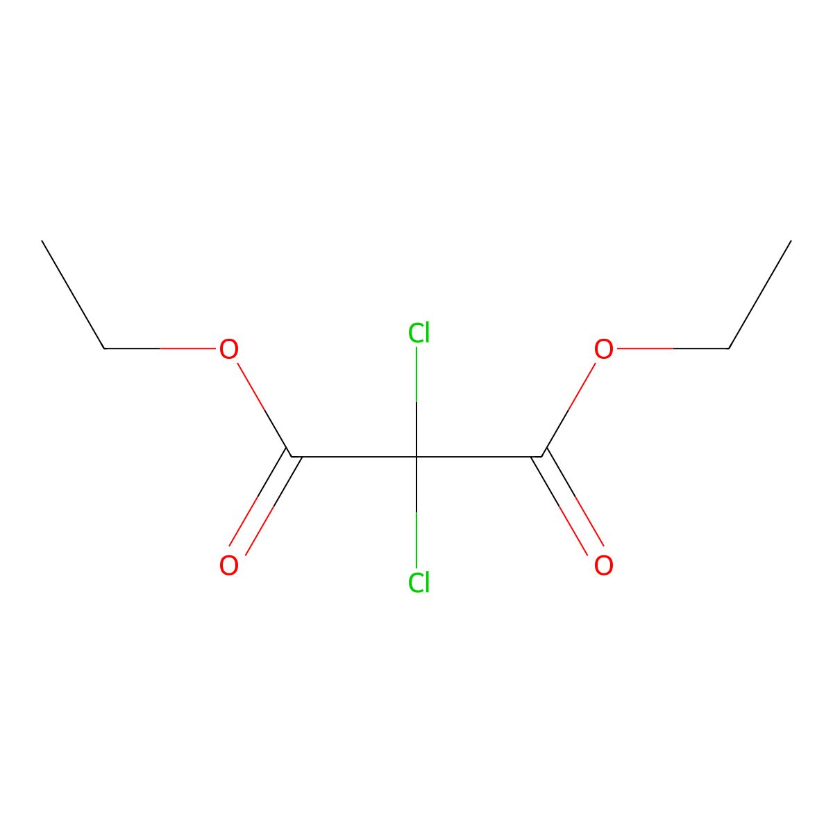 Diethyl dichloromalonate molecular structure, CAS 20165-81-5