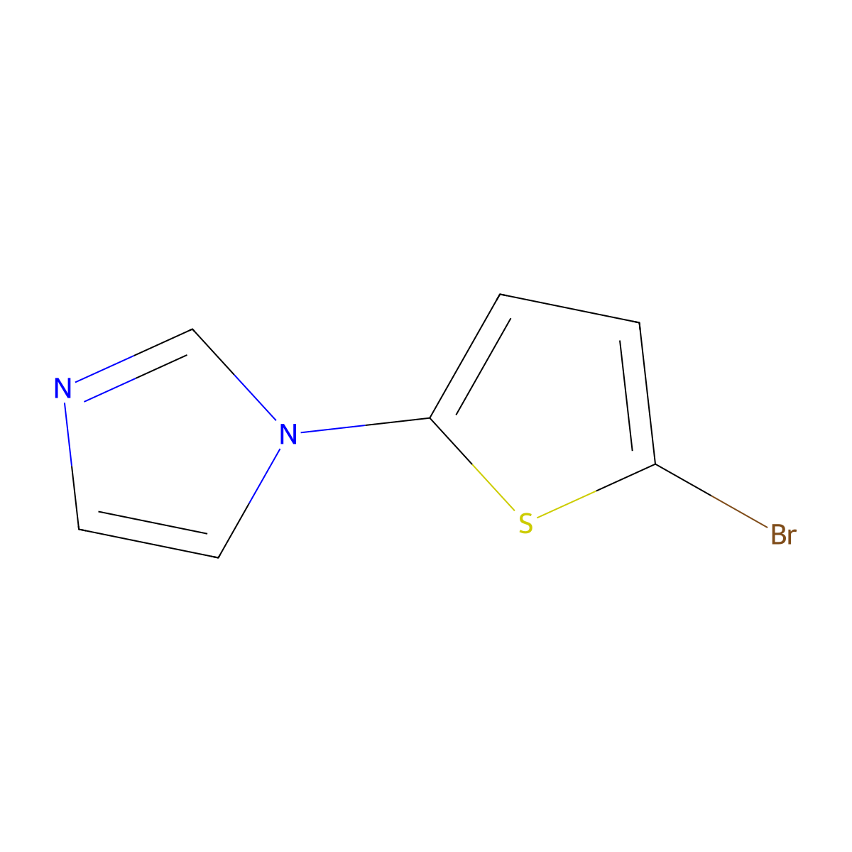 2-Bromo-5-(imidazol-1-yl)thiophene molecular structure, CAS 201656-11-3