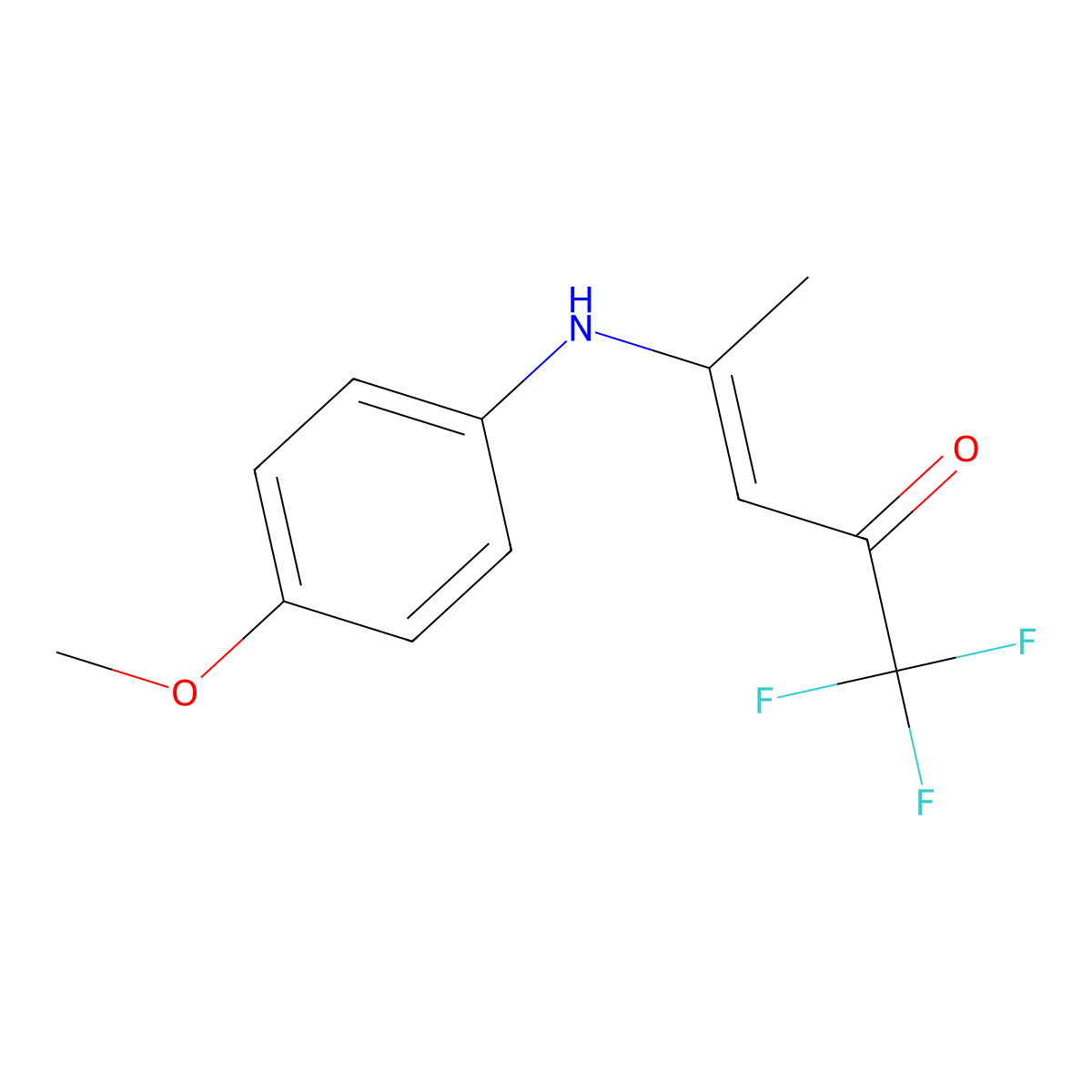 (Z)-1,1,1-trifluoro-4-(4-methoxyanilino)-3-penten-2-one molecular structure, CAS 201659-55-4