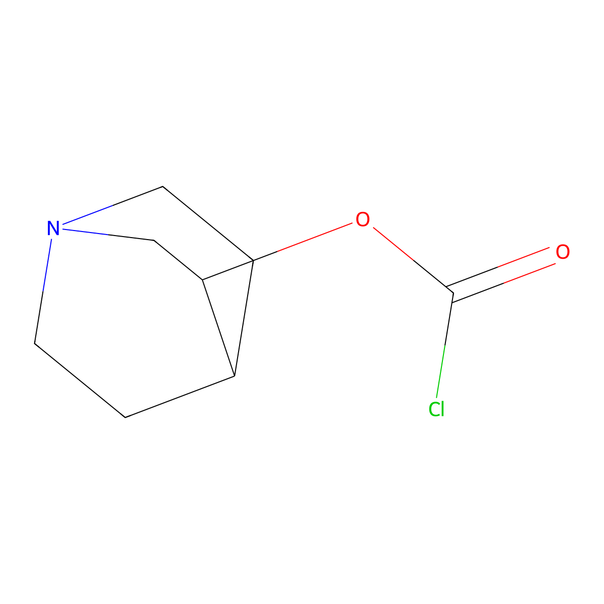 (R)-quinuclidin-3-yl carbonochloridate molecular structure, CAS 201660-37-9