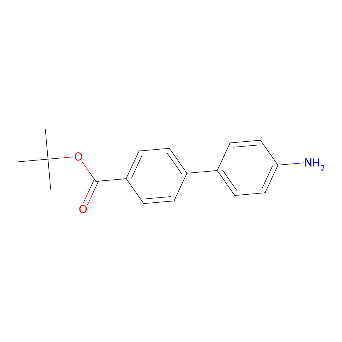 Tert-butyl 4-(4-aminophenyl)benzoate molecular structure, CAS 201669-84-3