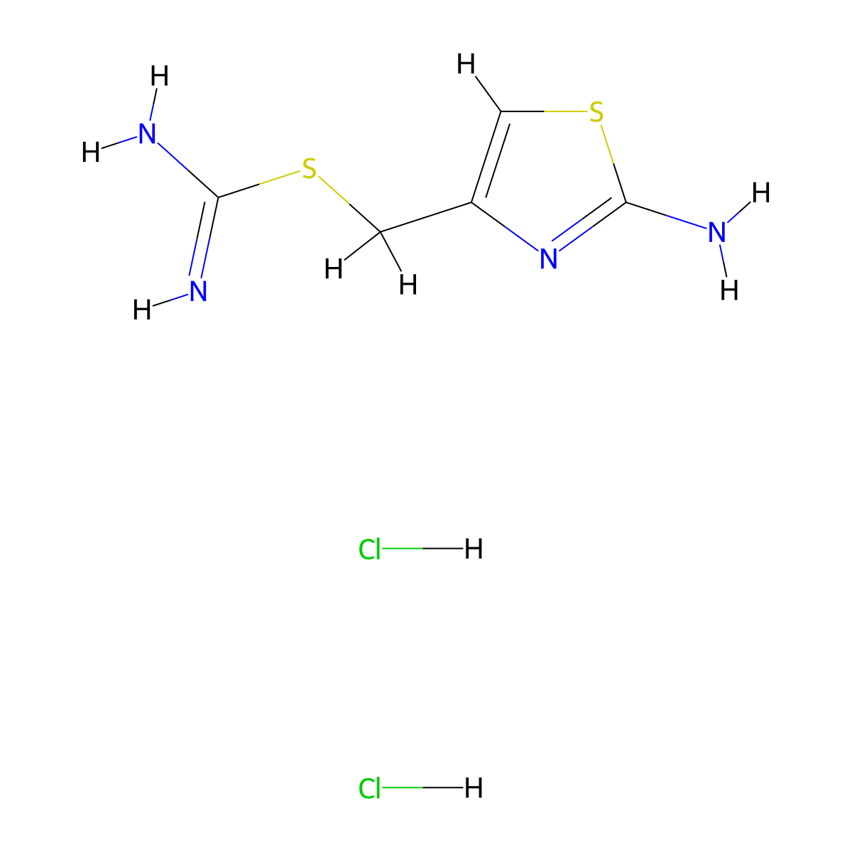(2-Amino-1,3-thiazol-4-YL)methyl imidothiocarbamate dihydrochloride molecular structure, CAS 20167-22-0