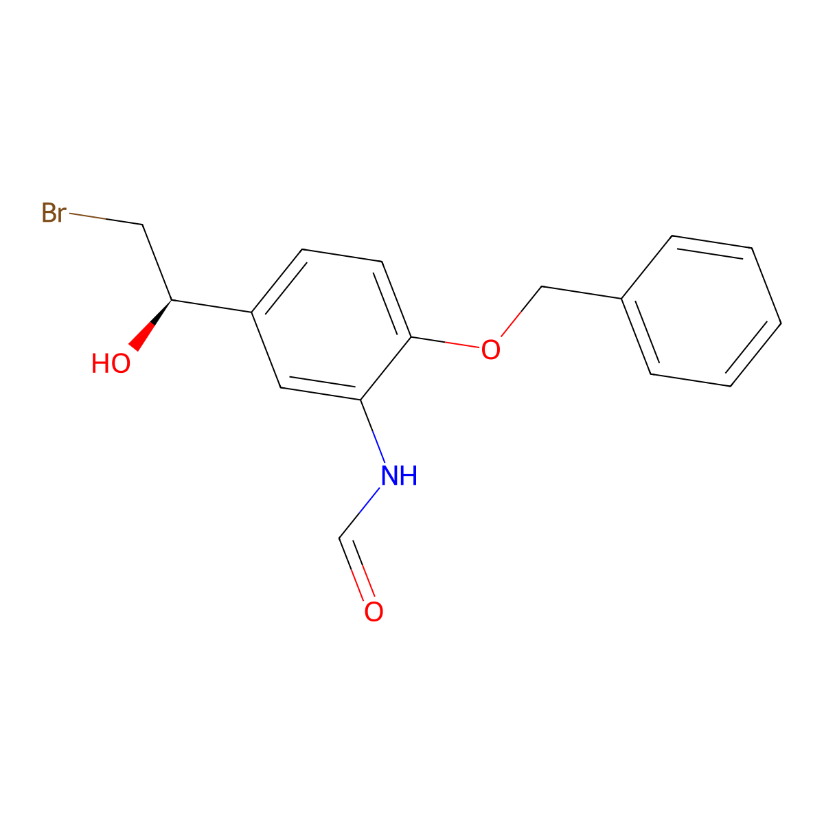 (R)-N-[5-(2-Bromo-1-hydroxyethyl)-2-(phenylmethoxy)phenyl]formamide molecular structure, CAS 201677-59-0